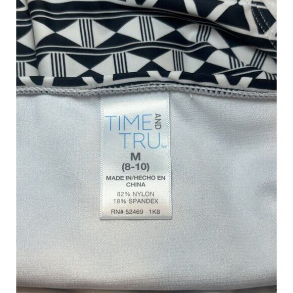 Time and Tru  Bikini Bottoms Women's Medium 8/10 Black & White Swim Bottoms (qq) - Picture 6 of 6